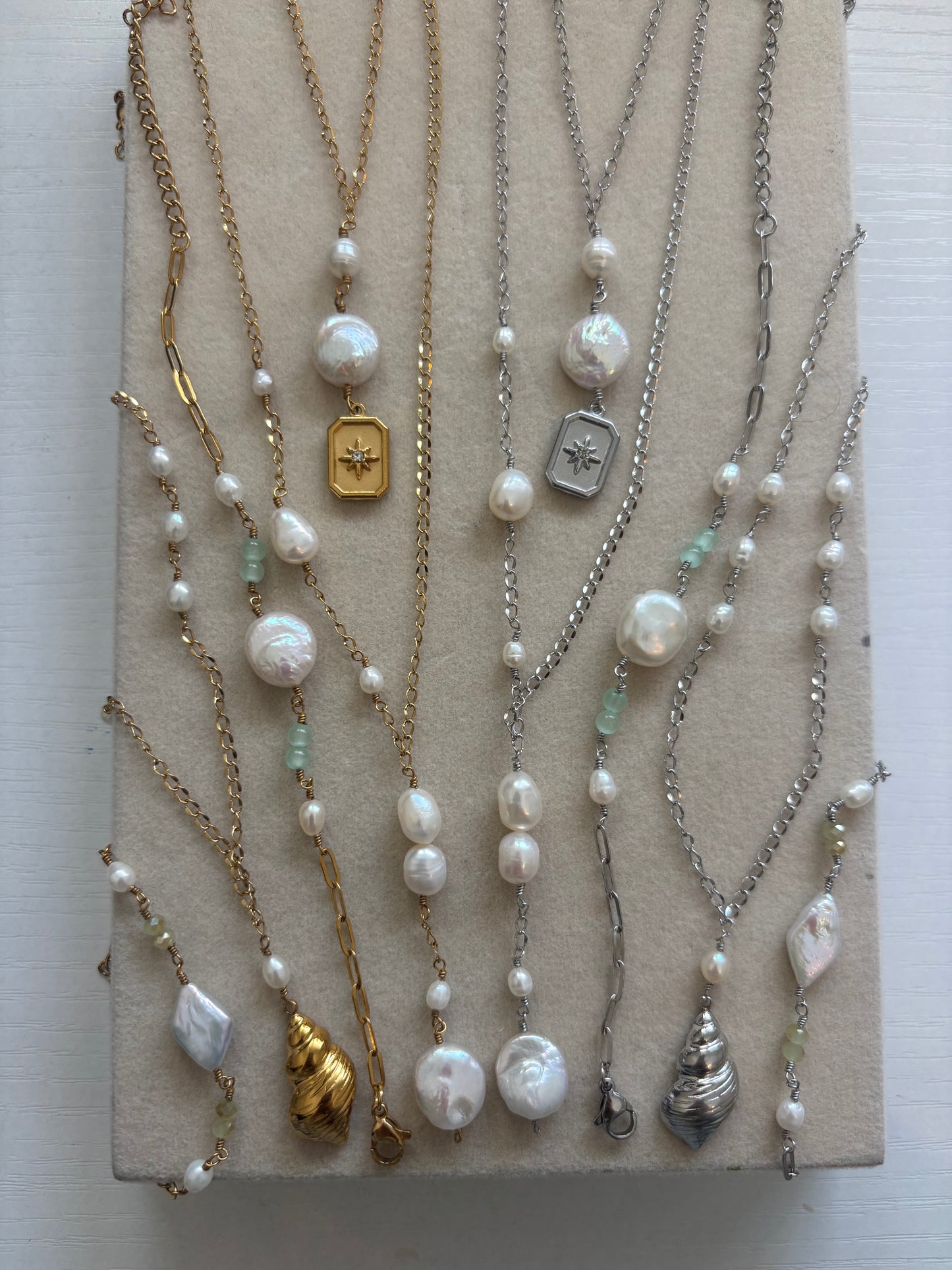 Aqua Pearl Wire Bracelets