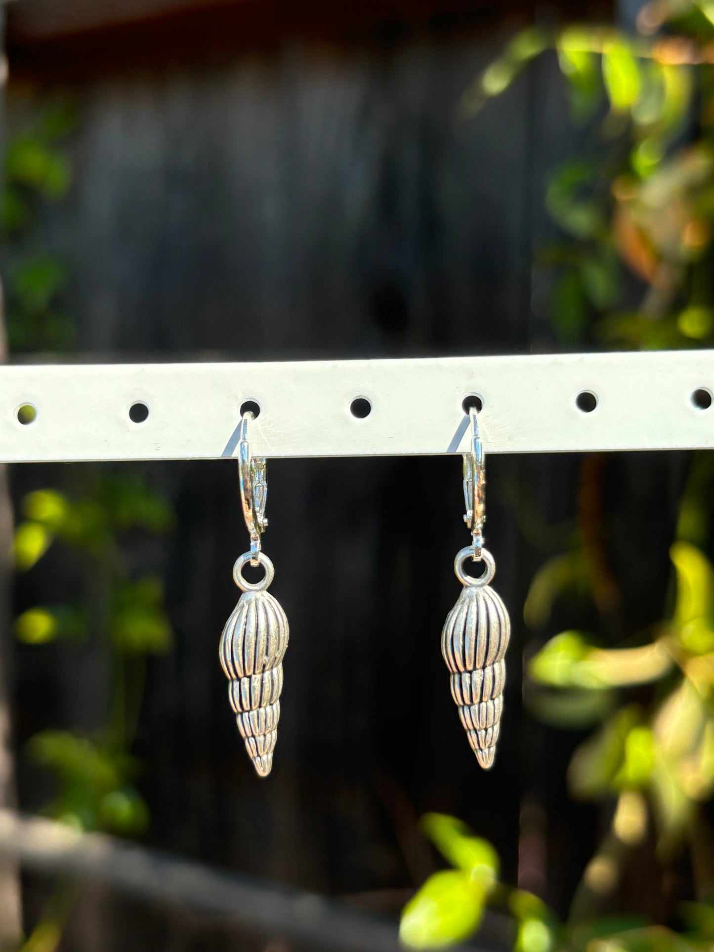 Seashell Silver Huggie Earrings
