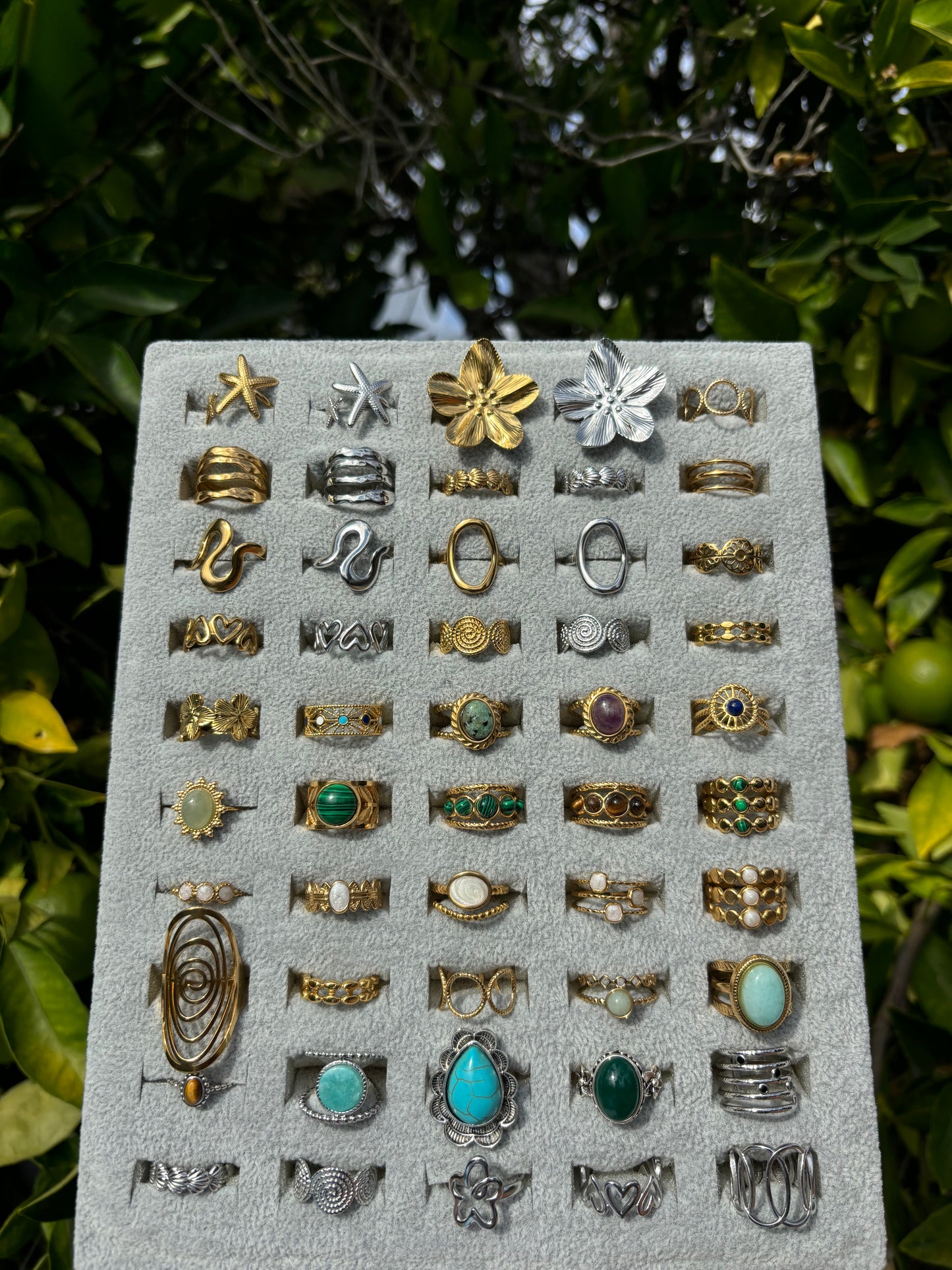 White Stone Gold Rings