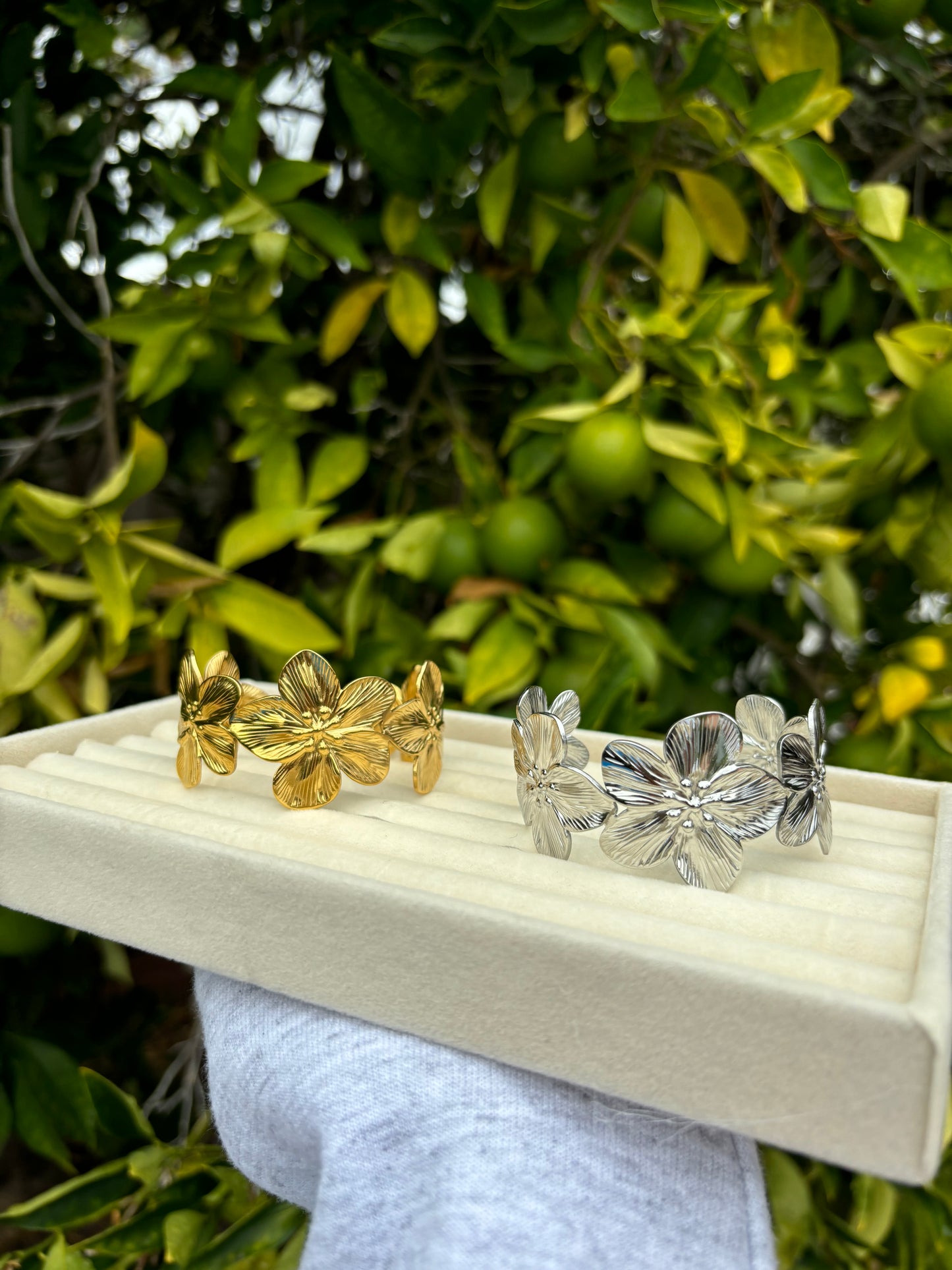 Flower Bangle Cuff