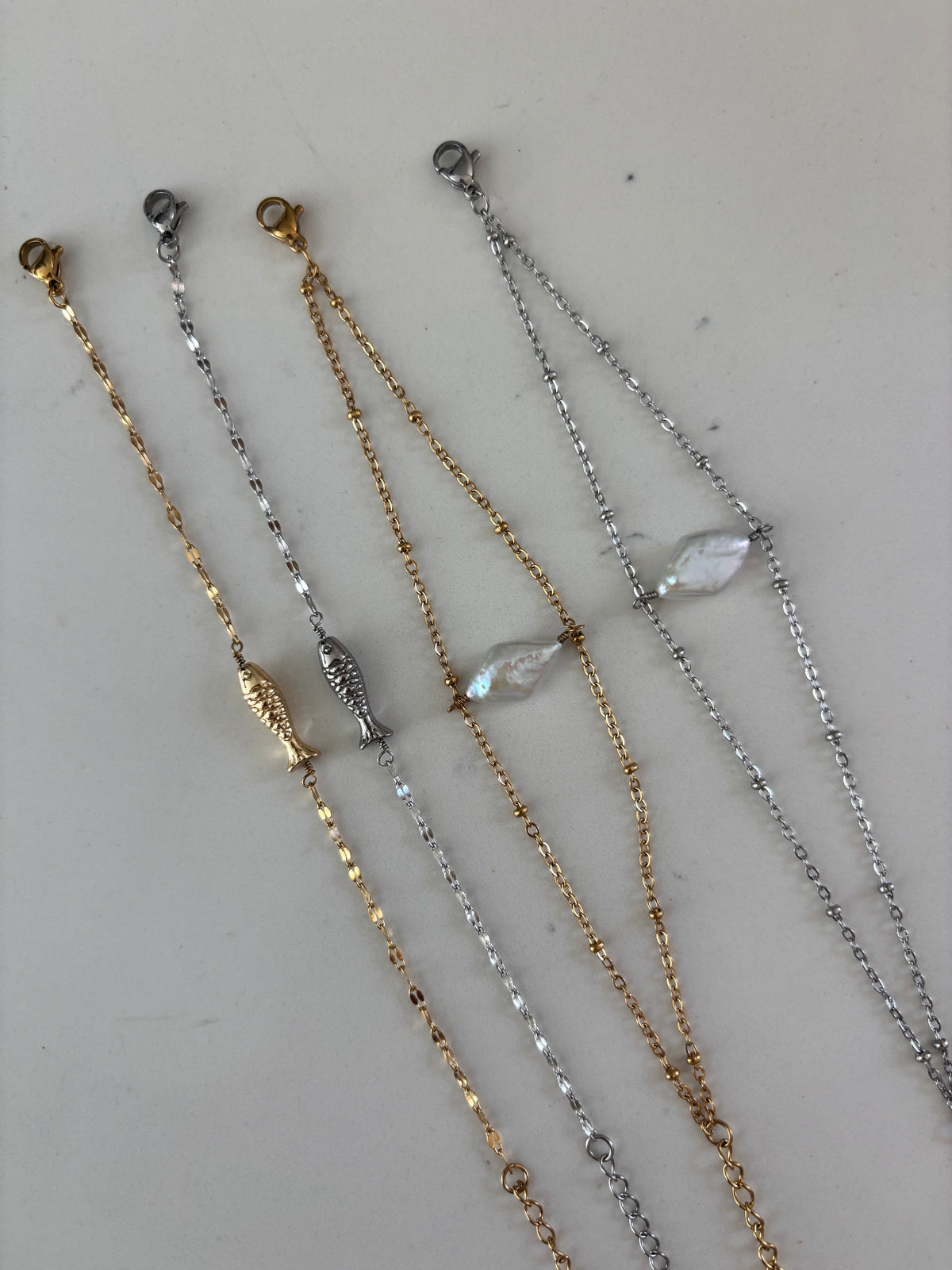 Diamond Pearl Bracelets