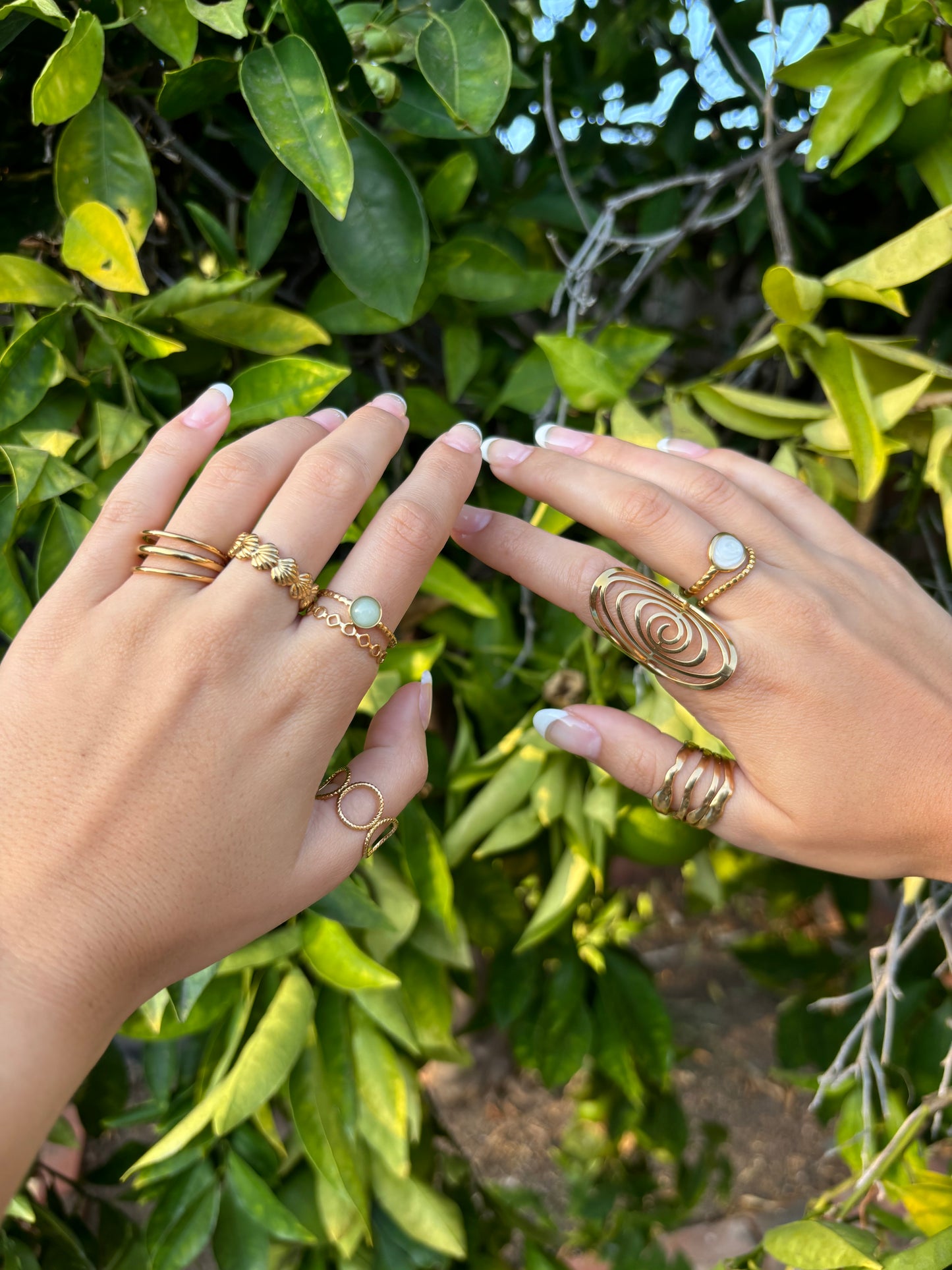 Aventurine Stone Gold Ring