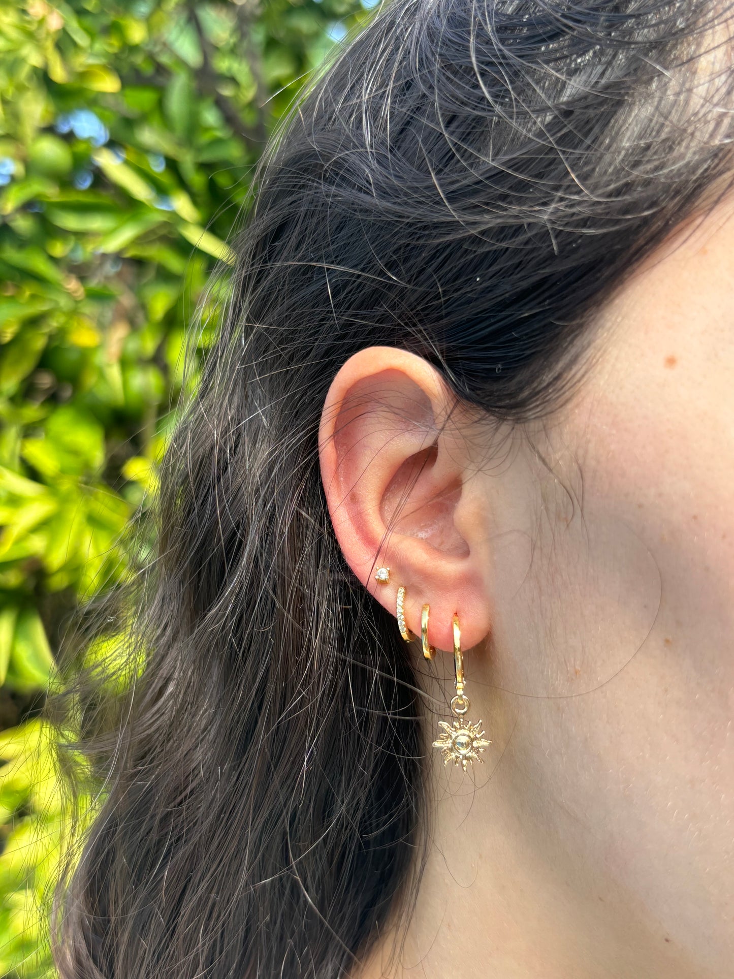 Mini Sun Huggie Earrings