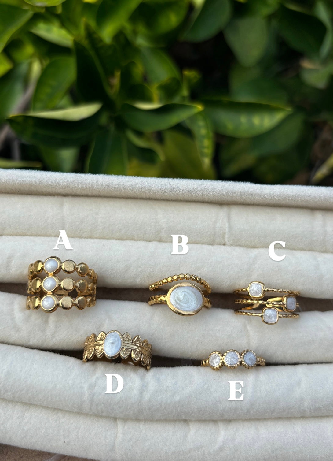 White Stone Gold Rings