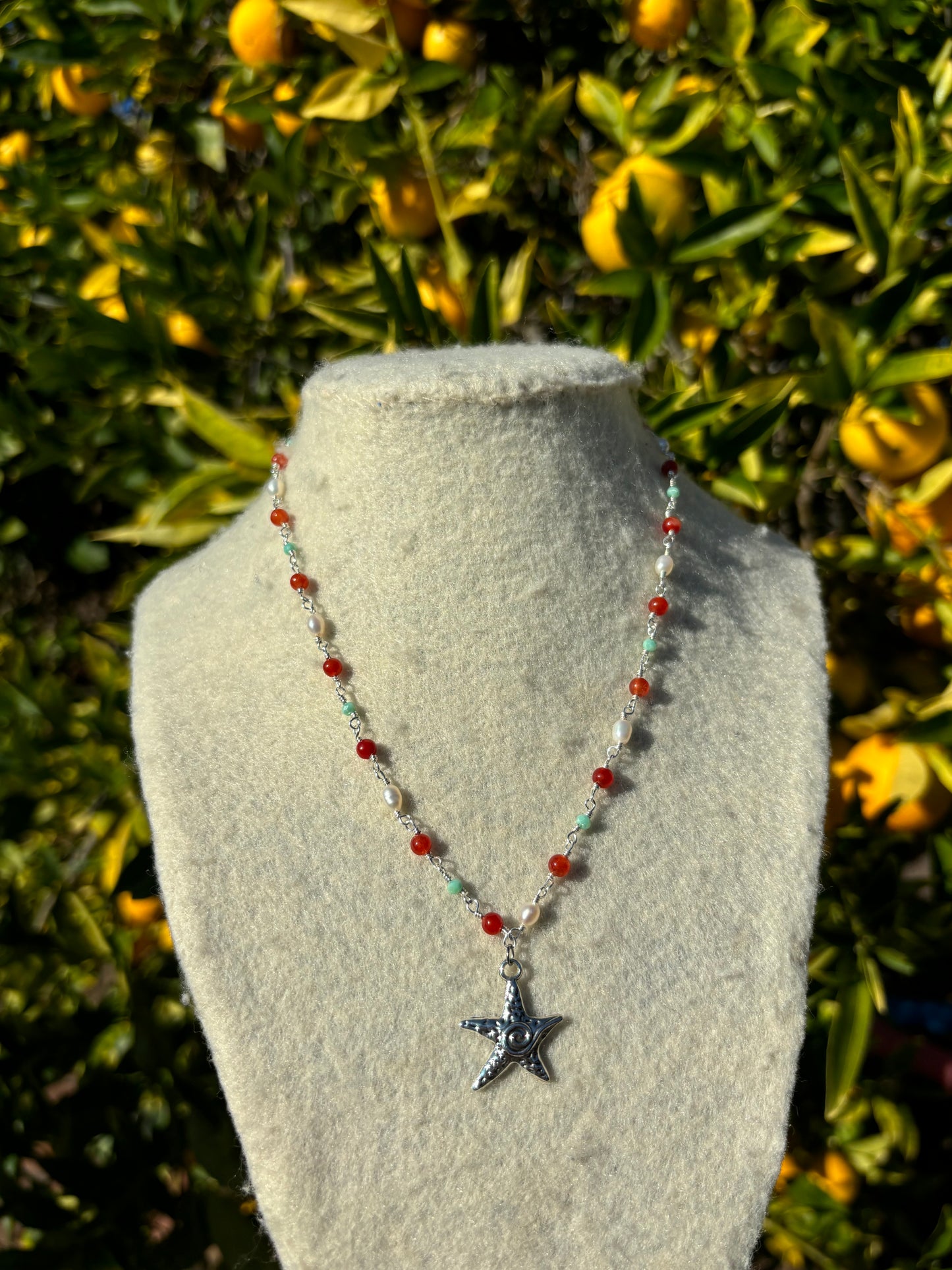 Spiral Starfish Bead Wire Necklaces