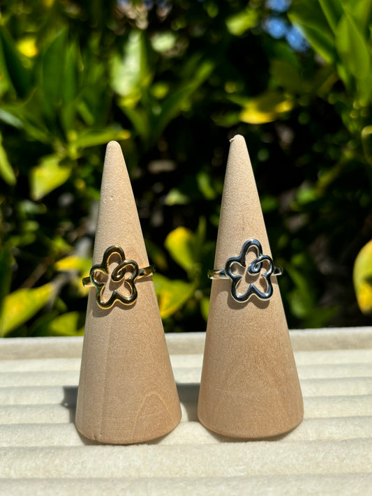 Funky Flower Adjustable Rings