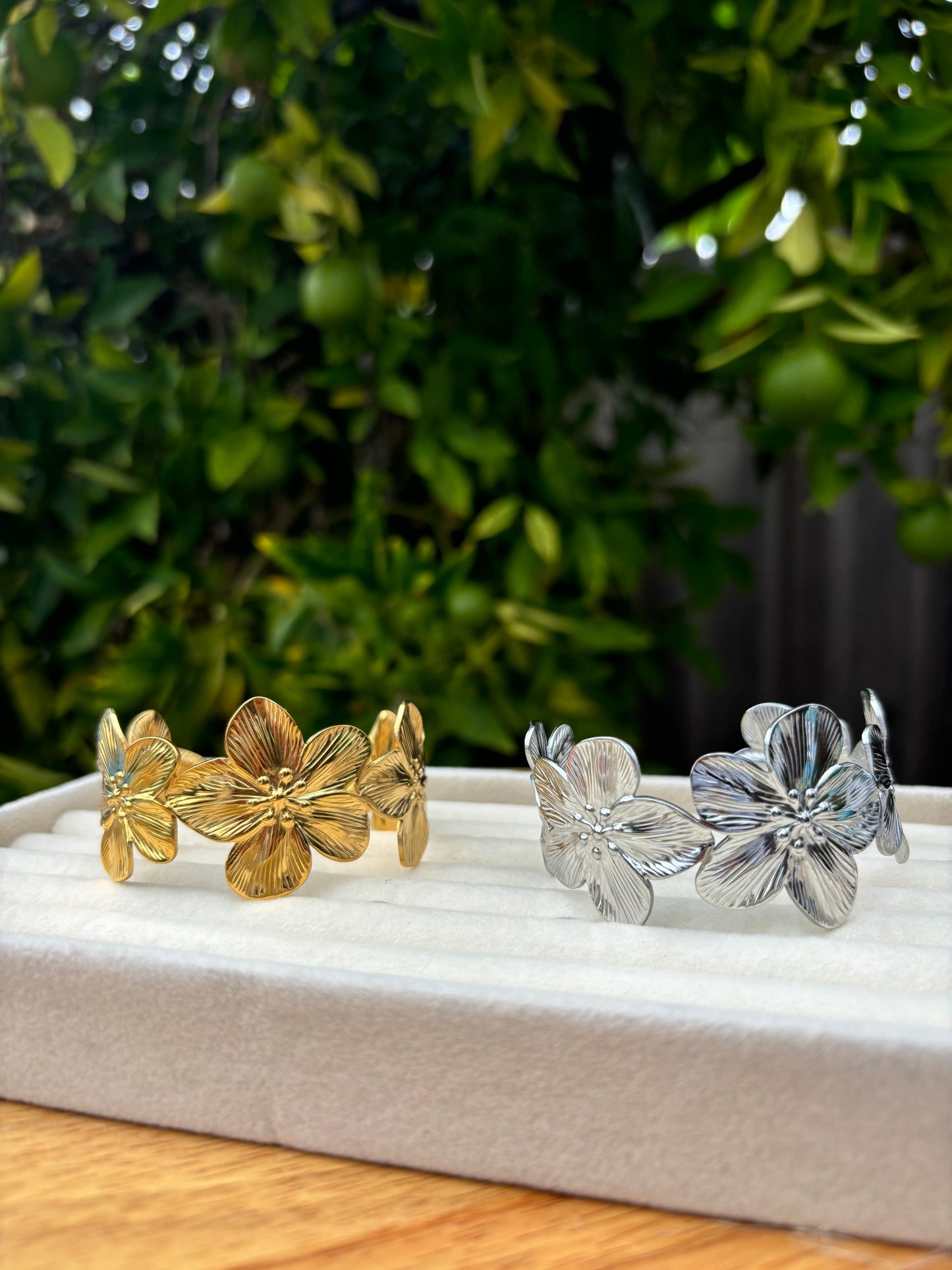 Flower Bangle Cuff