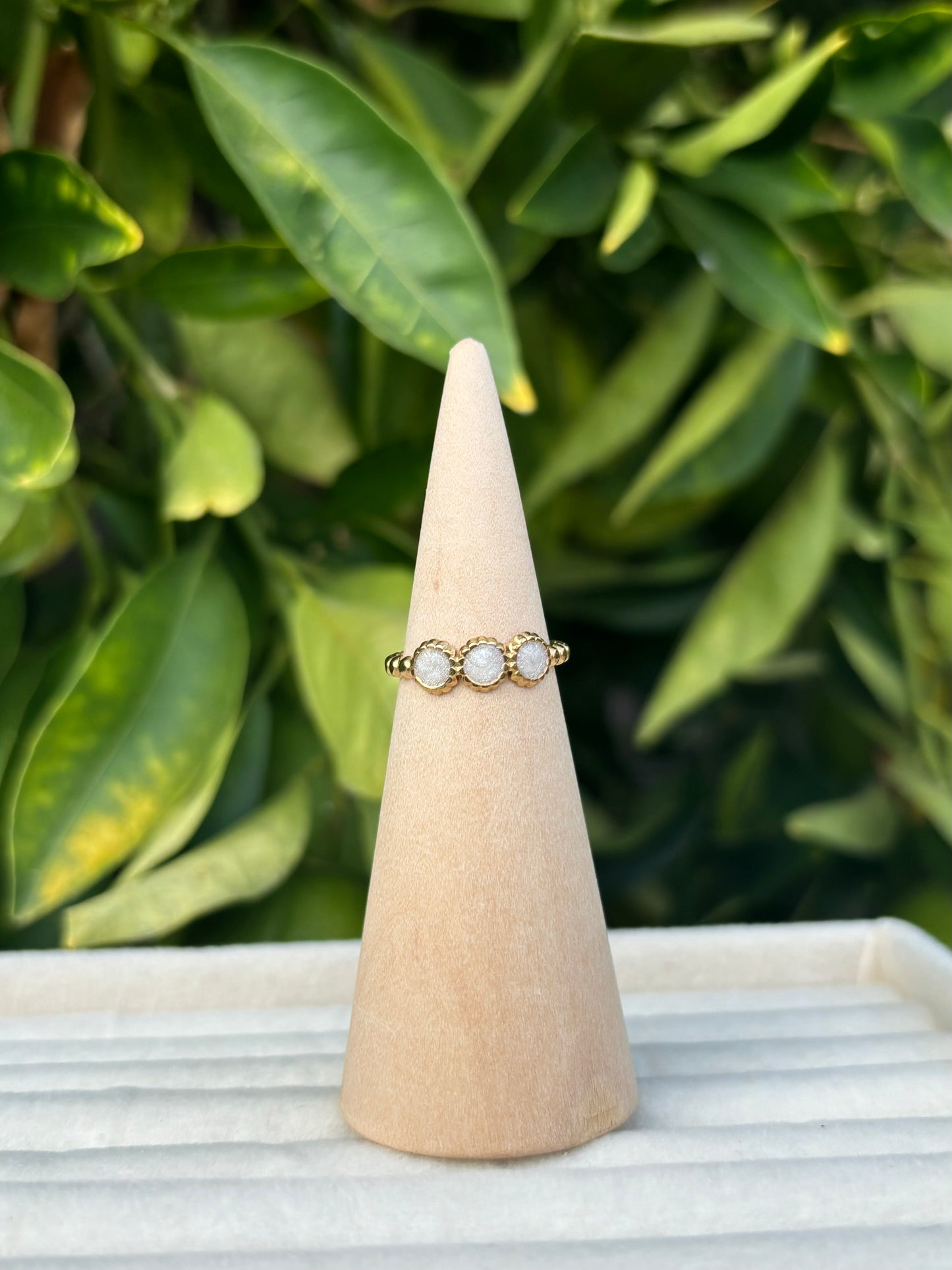 White Stone Gold Rings