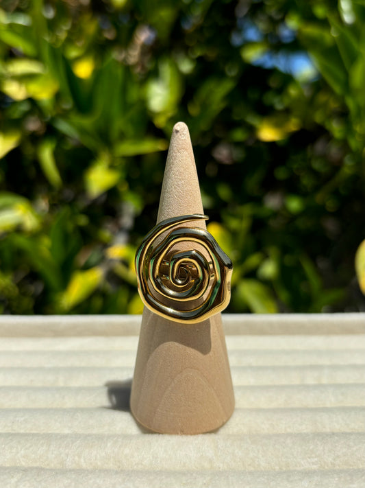 Spiral Adjustable Gold Ring