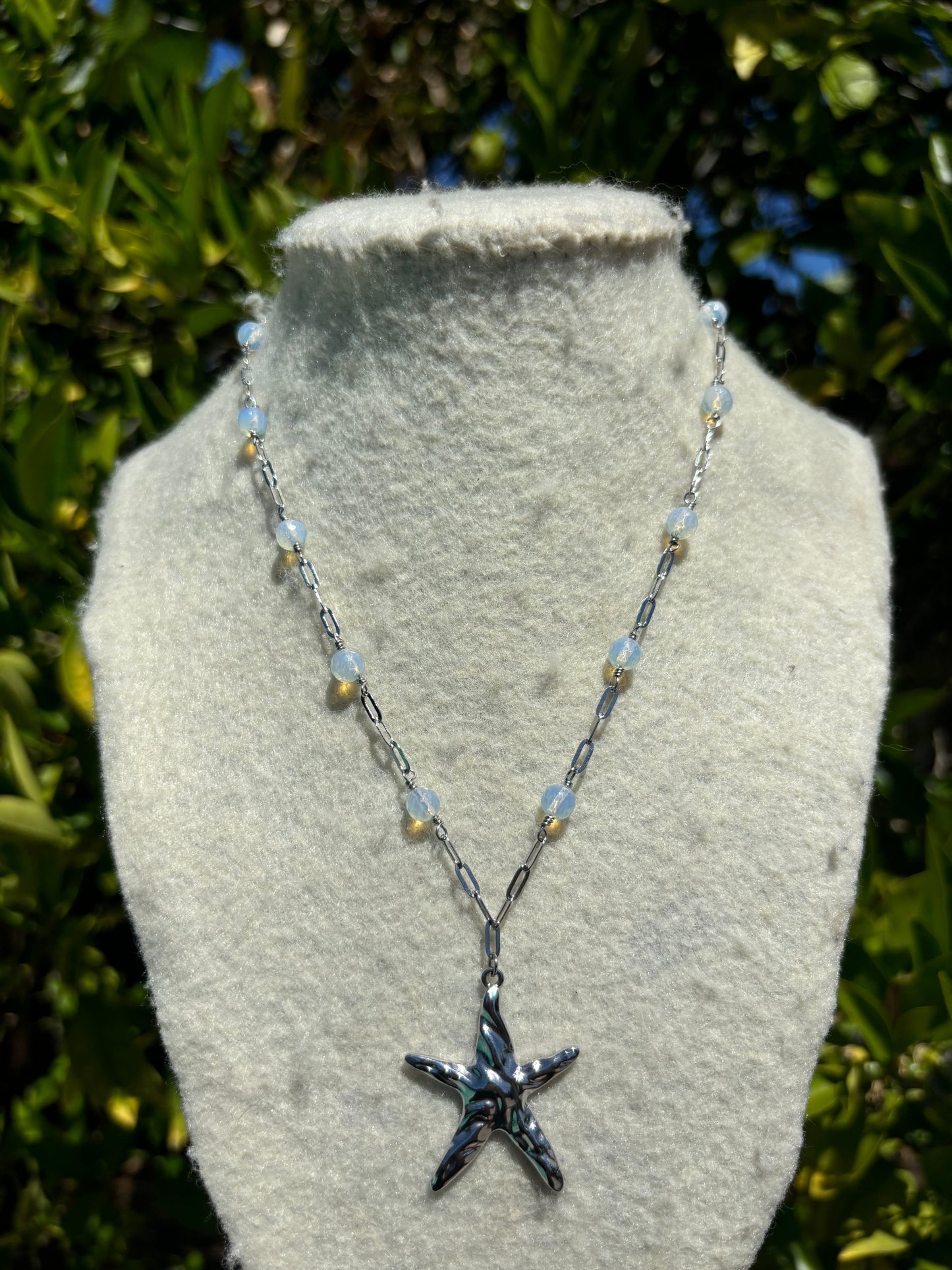 Starfish Opalite Wire Chain Necklaces