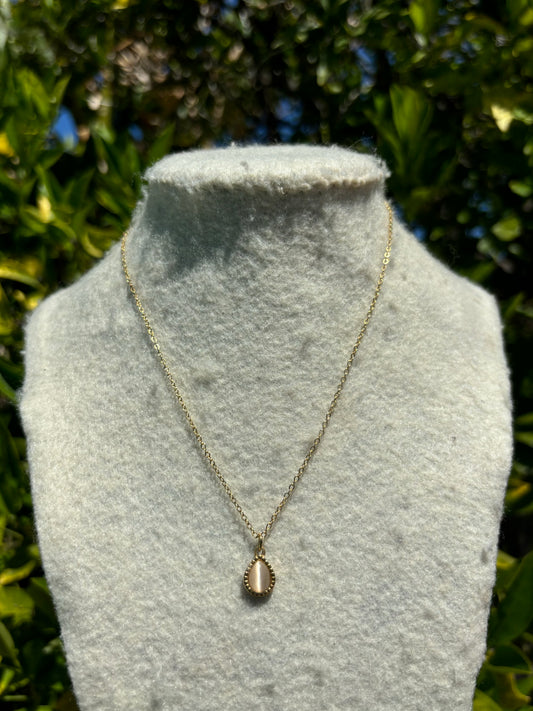 Teardrop Gemstone Gold Chain Necklace