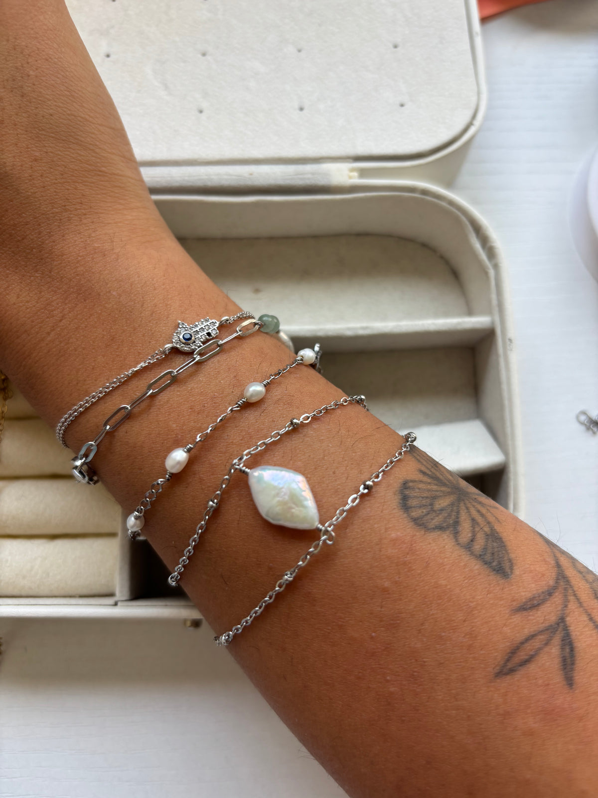 Diamond Pearl Bracelets