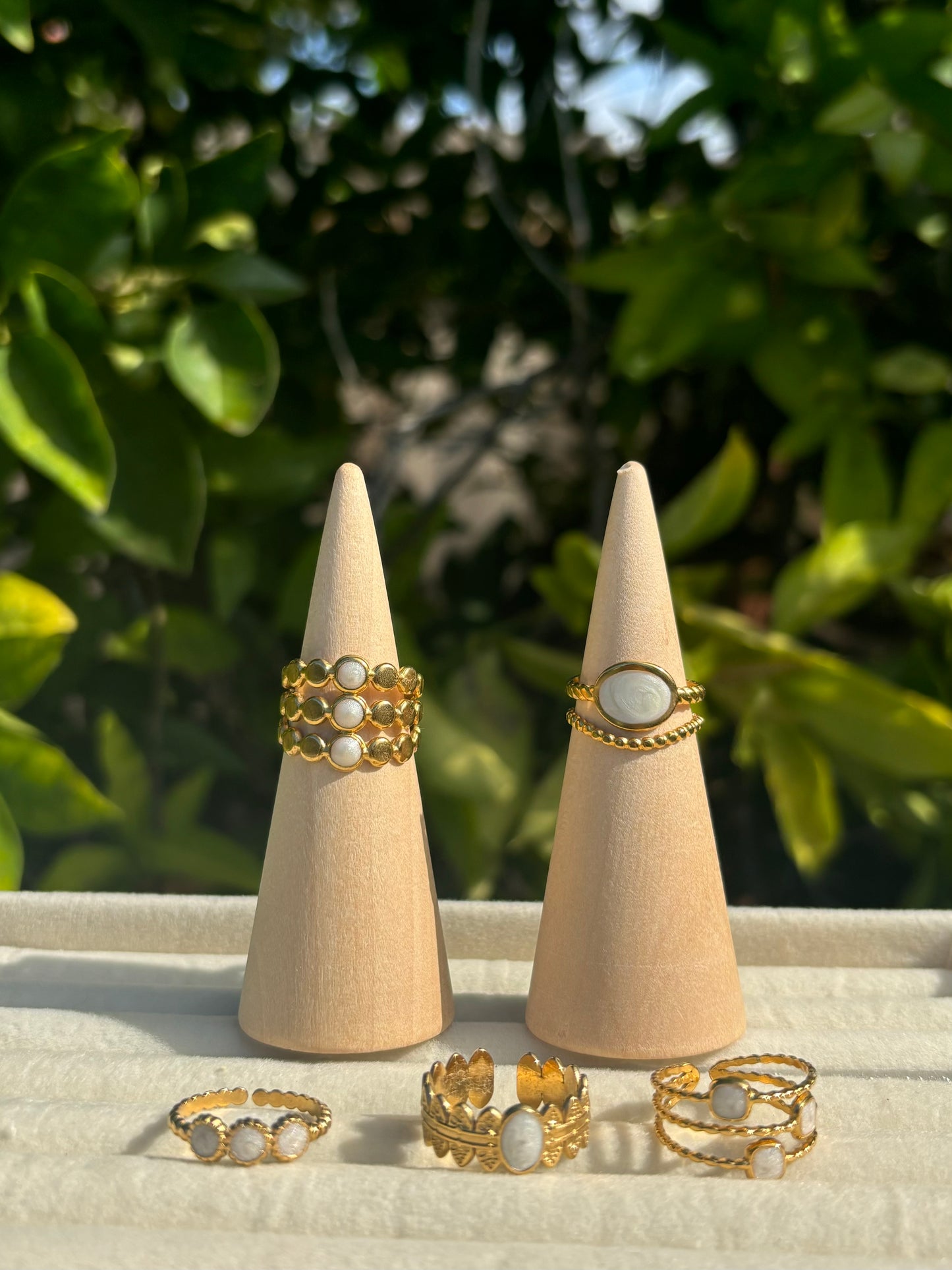 White Stone Gold Rings