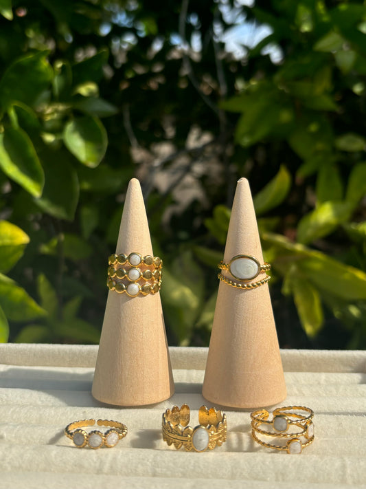 White Stone Gold Rings