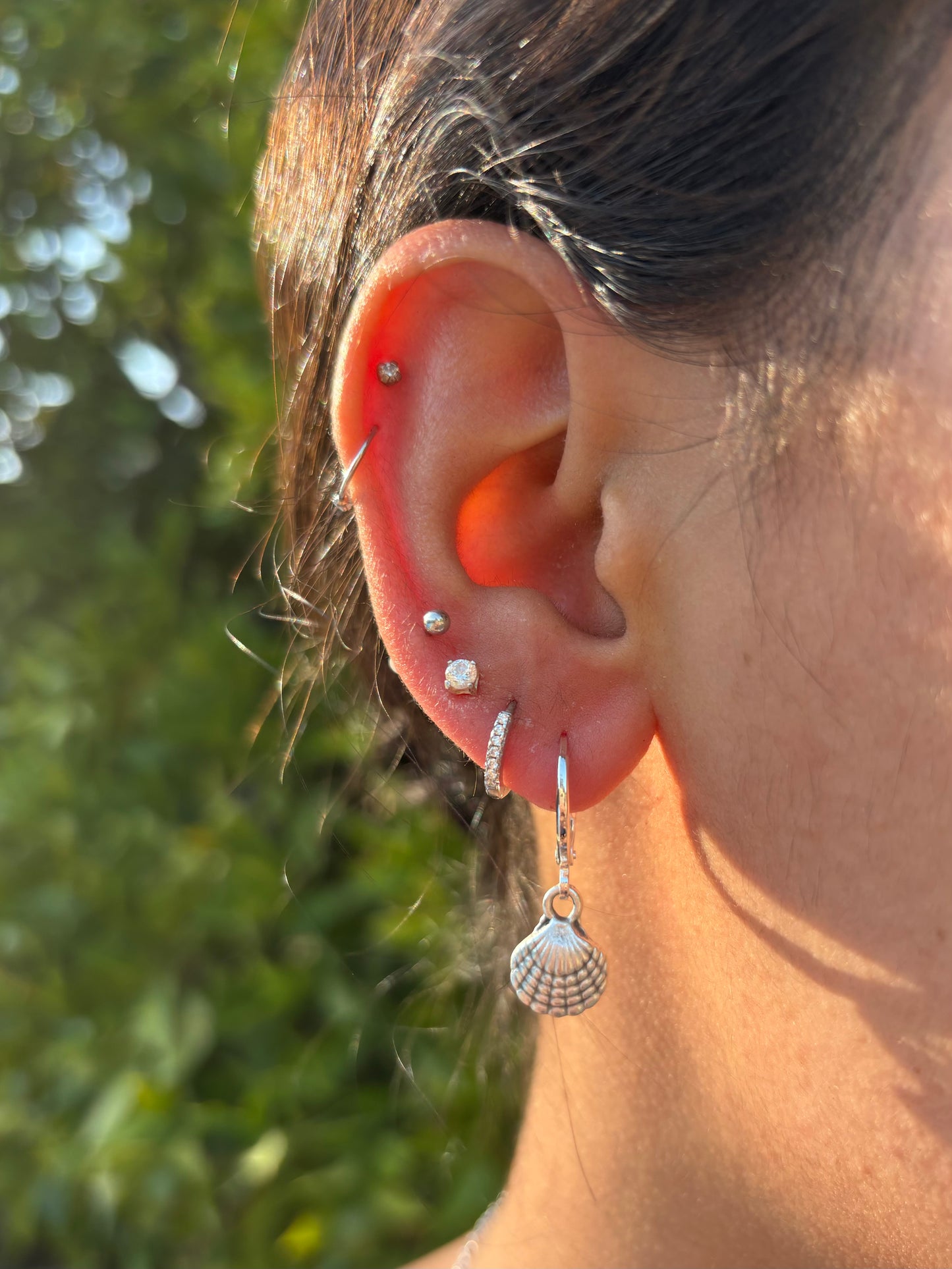 Mini Shell Huggie Earrings