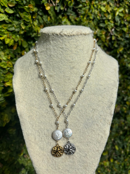 SandDollar Pearl Drop Necklaces