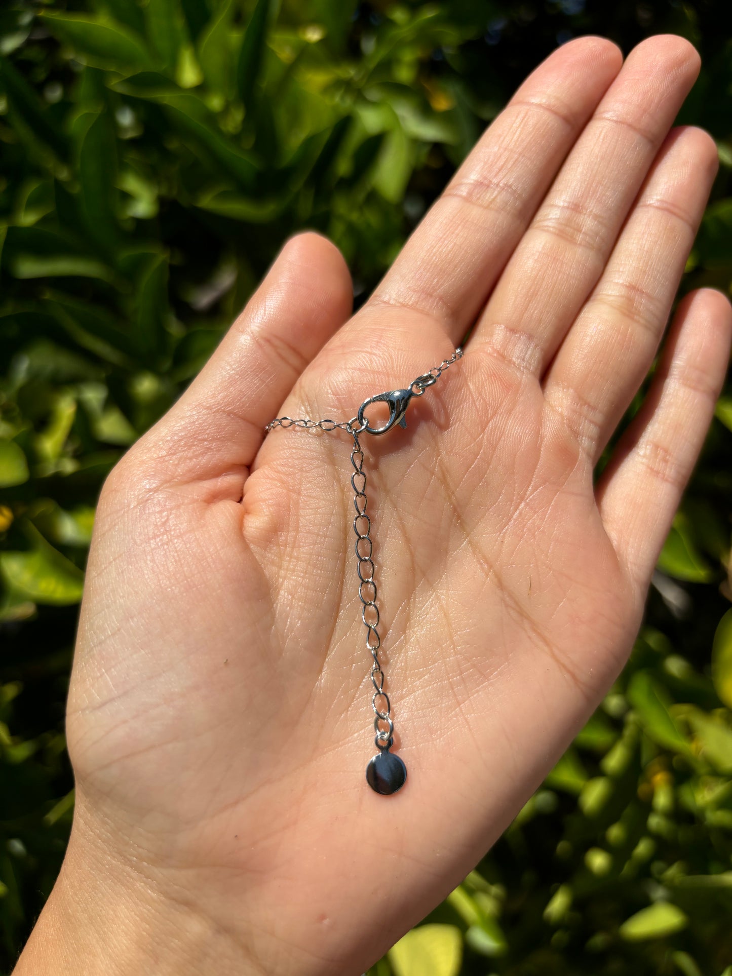 Peace Sign Silver Chain Necklace