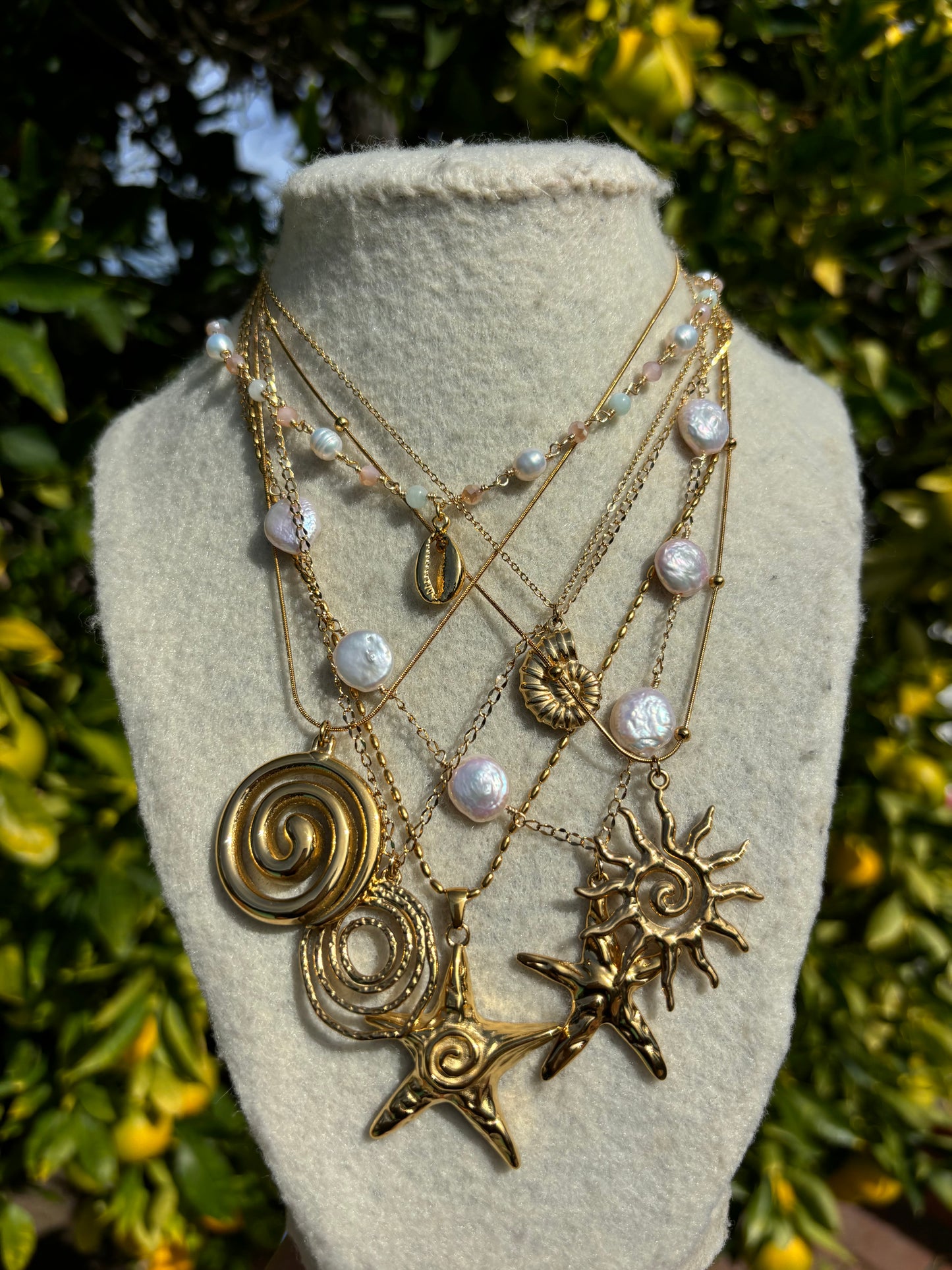 Spiral Sun Chain Necklaces