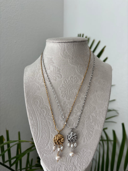 SandDollar Pearl Drop Necklaces