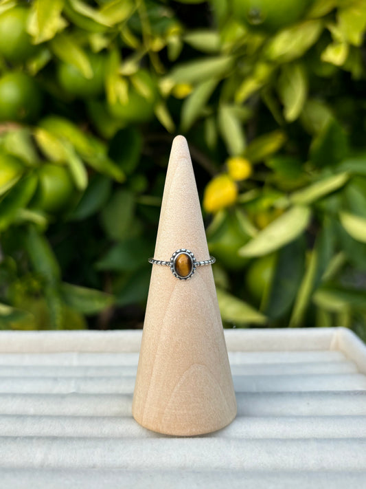 Tigers Eye Stone Silver Ring