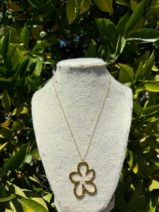 Chunky Flower Gold Chain Necklace