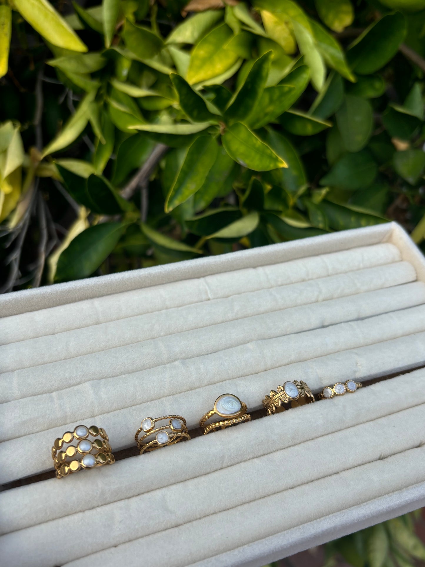 White Stone Gold Rings