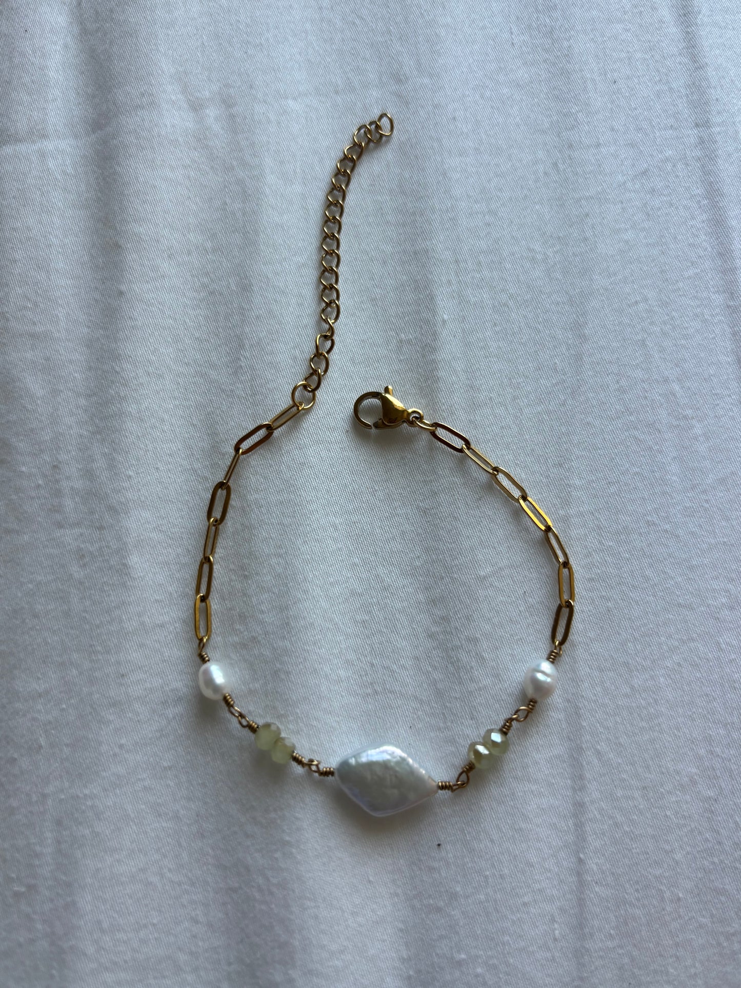Diamond Pearl Wire Bracelets
