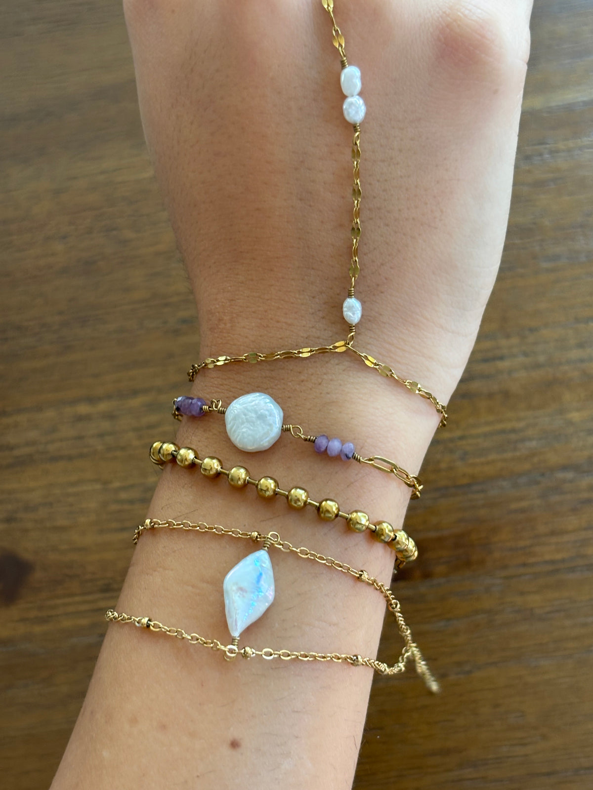 Diamond Pearl Bracelets