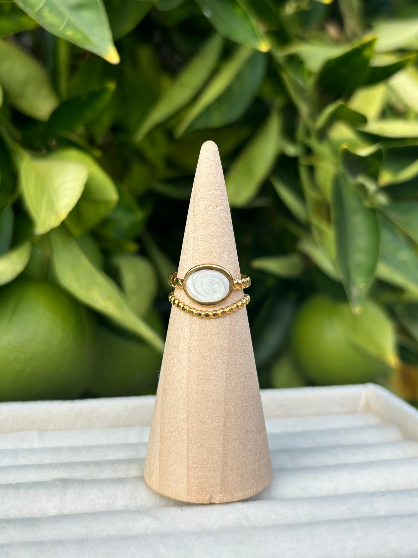 White Stone Gold Rings