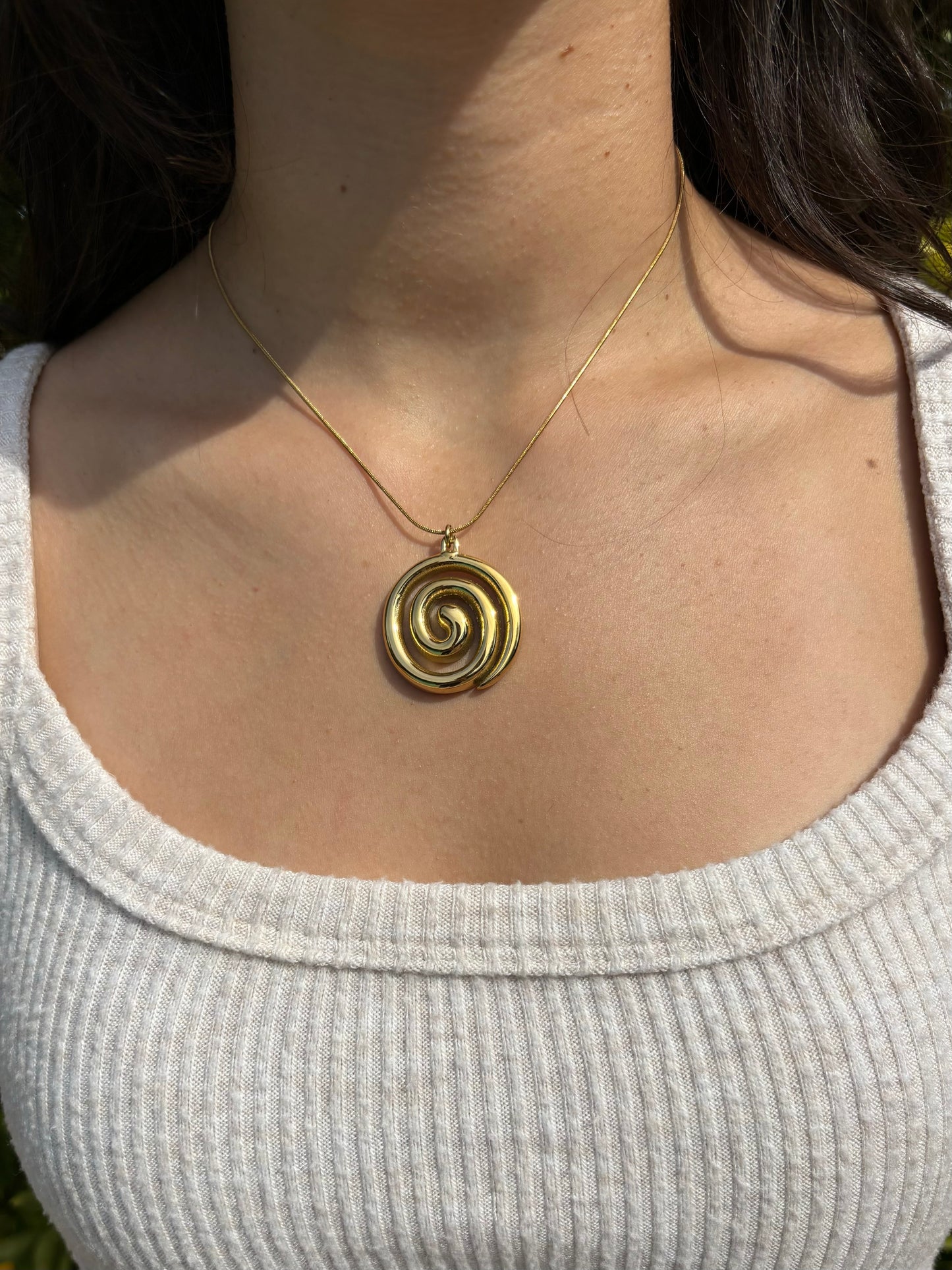 Chunky Spiral Gold Necklace