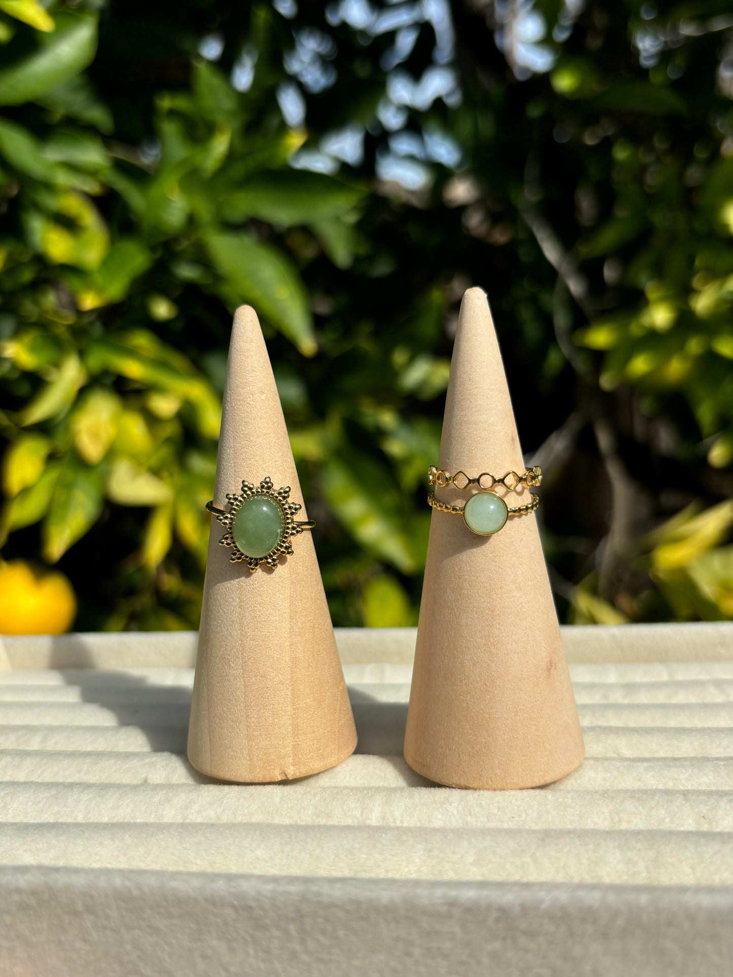 Aventurine Stone Gold Ring