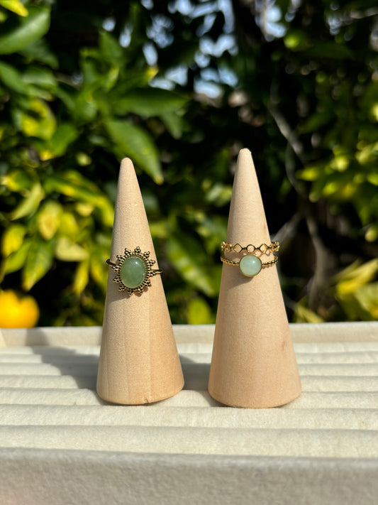 Aventurine Stone Gold Ring