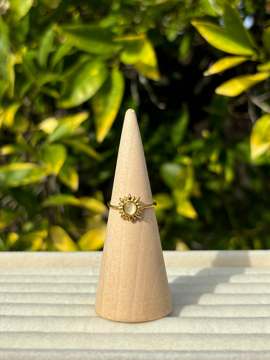 White Sun Gold Ring