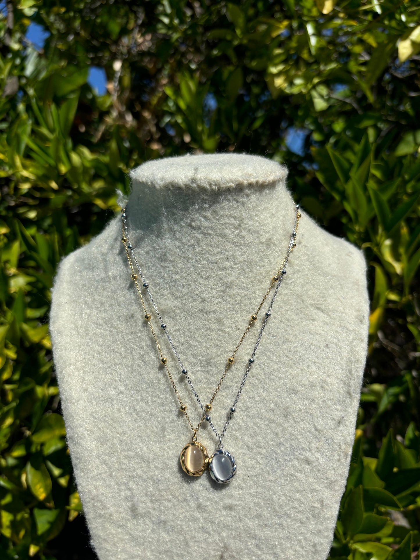 White Opal Chain Necklaces