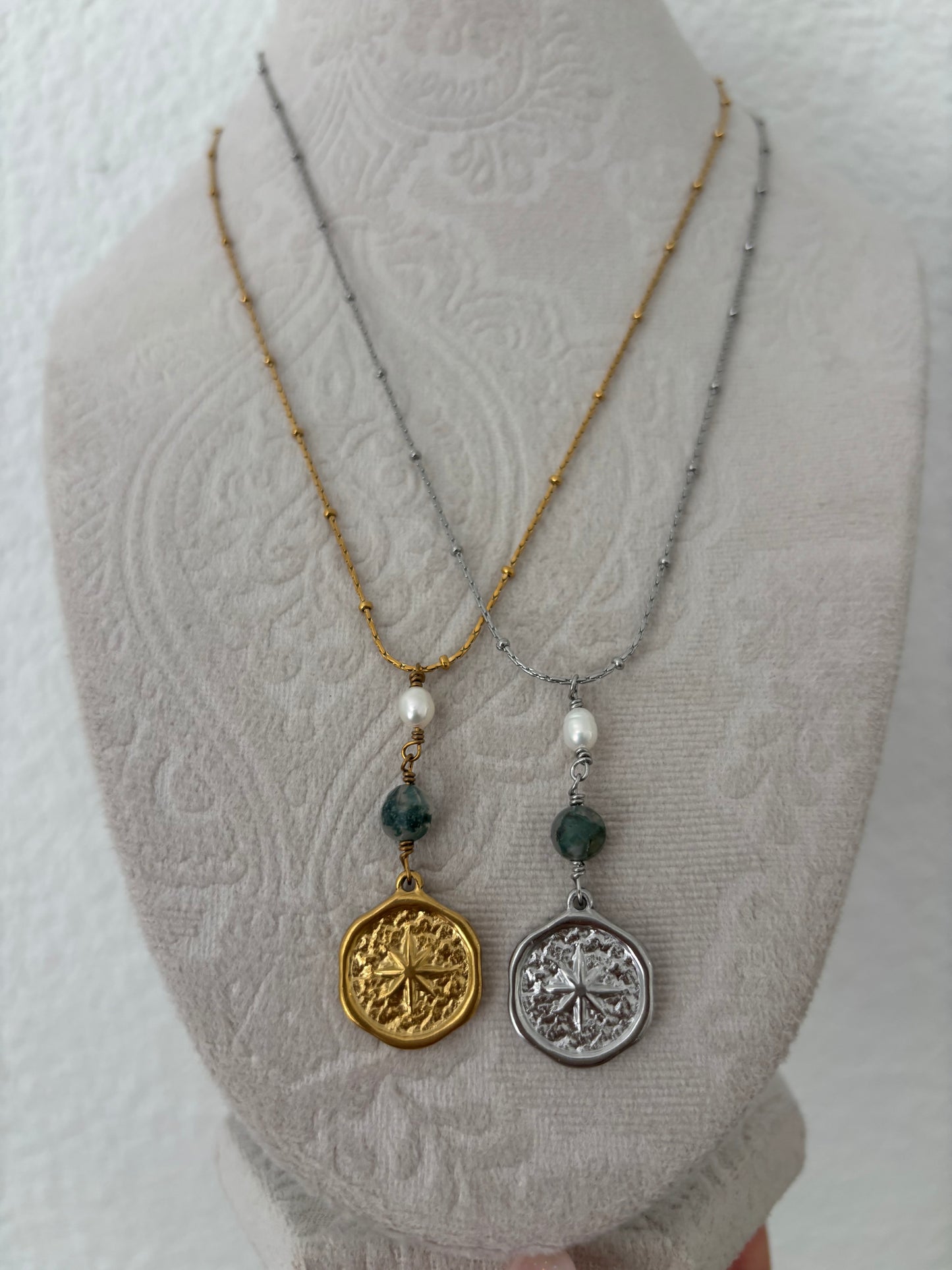 NorthStar Pearl Green Drop Necklaces