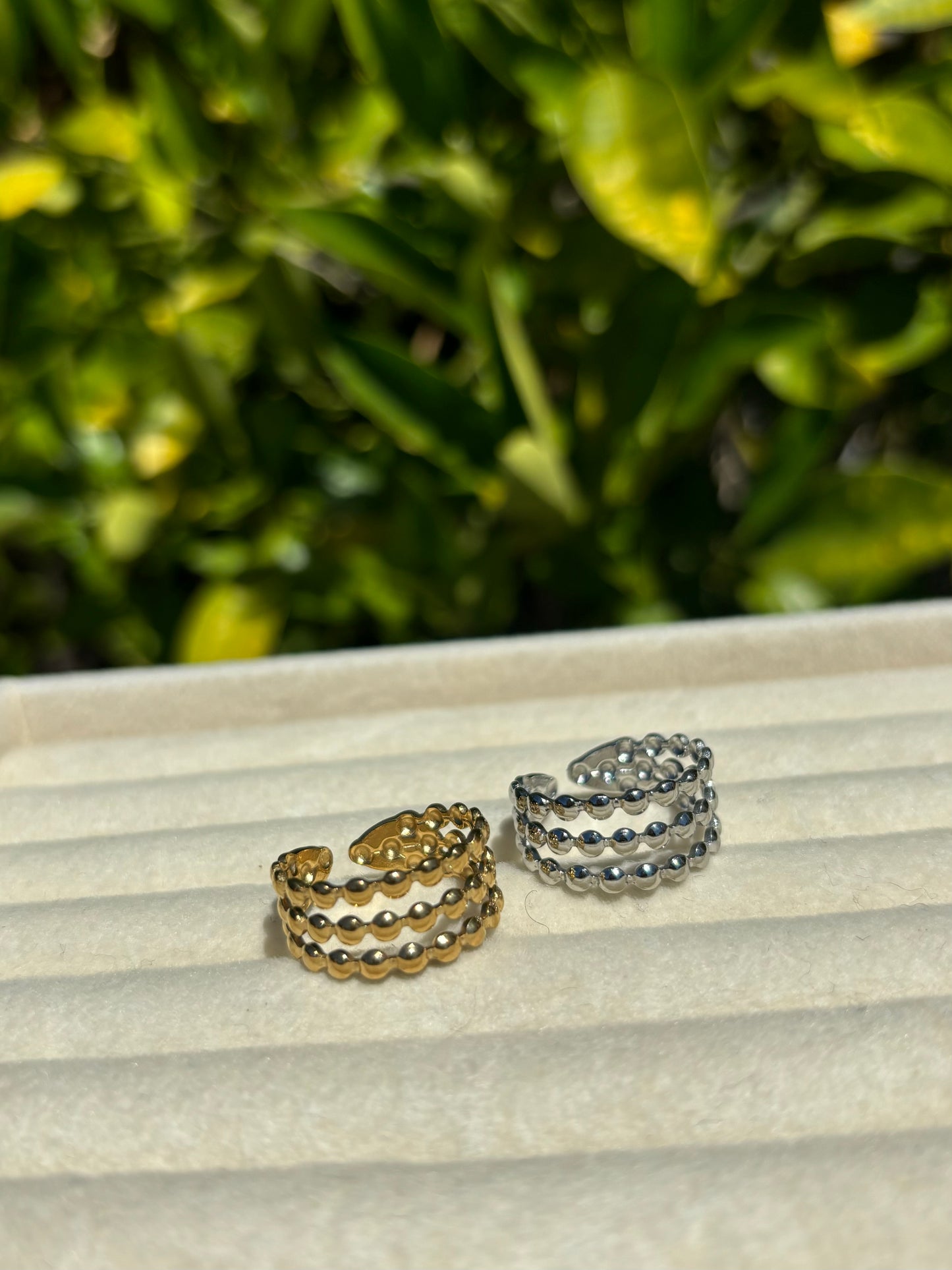 Bubble Stacked Adjustable Rings