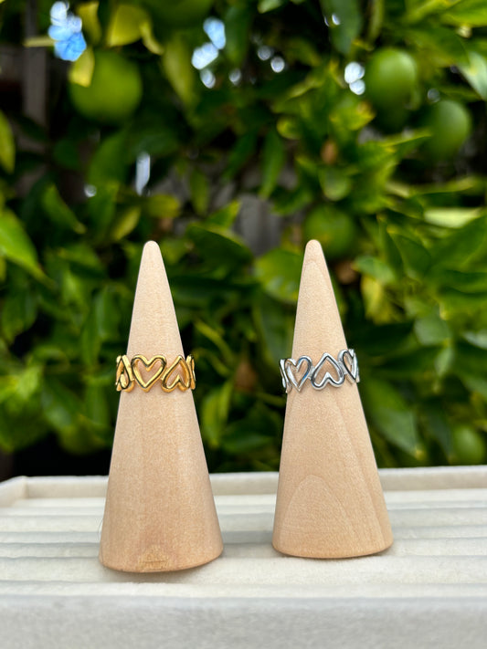 Hearts Adjustable Rings