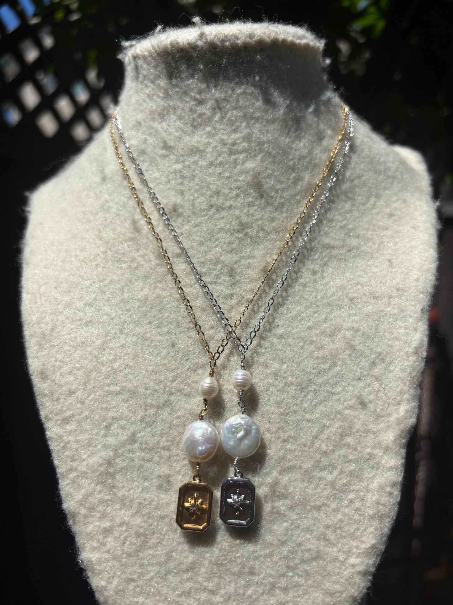 Triple Drop Pearl Chain Necklaces