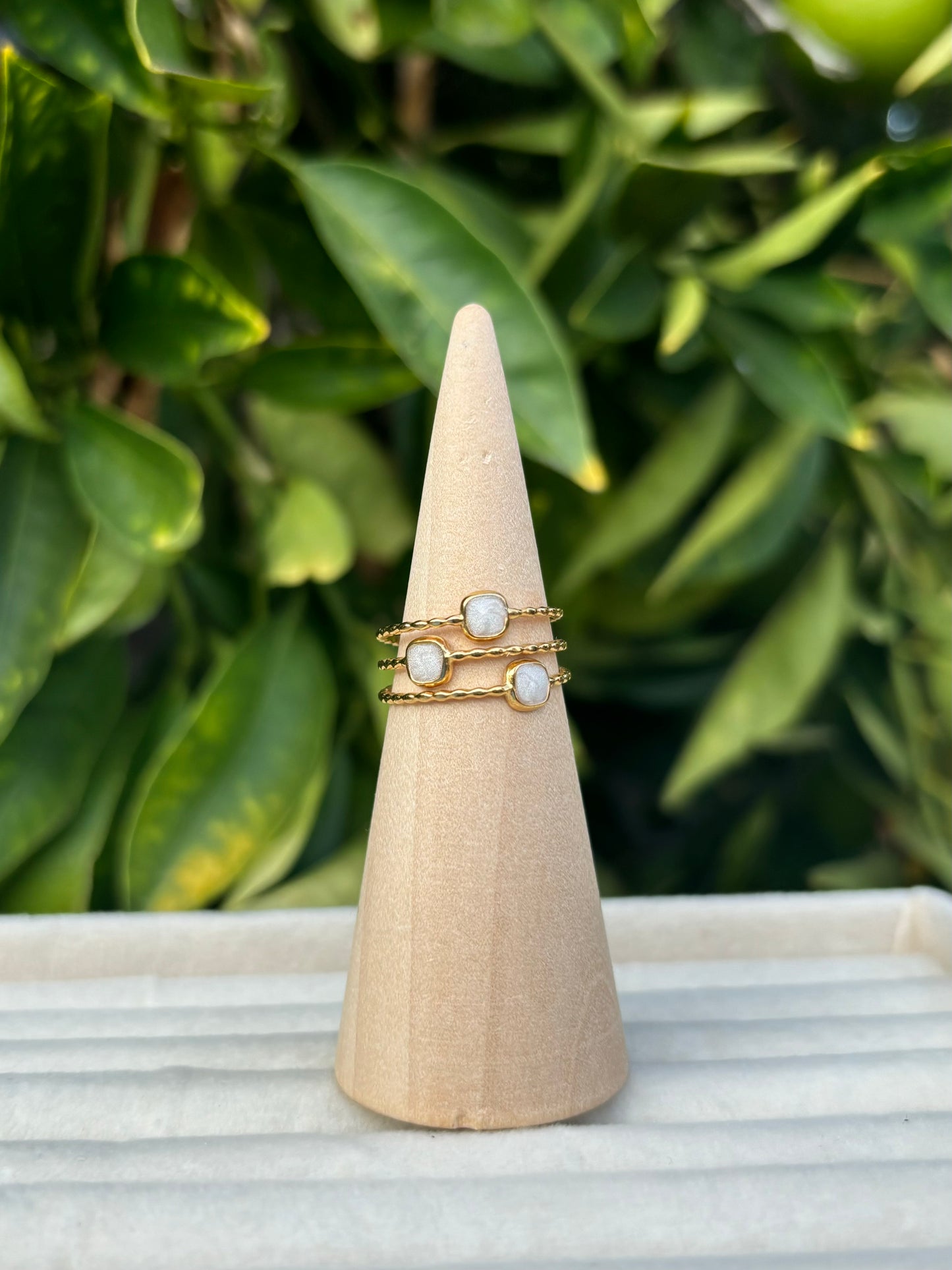 White Stone Gold Rings