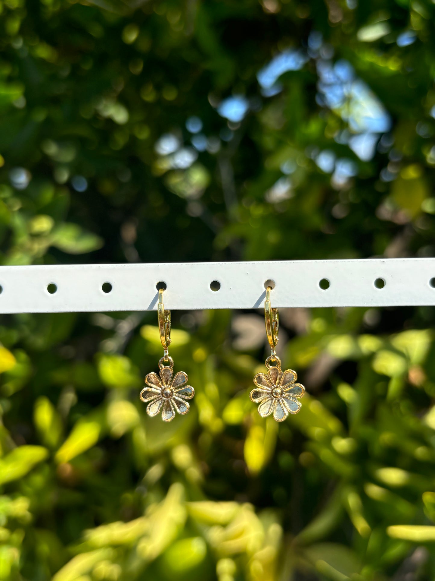 Flower Gold Huggie Earrings
