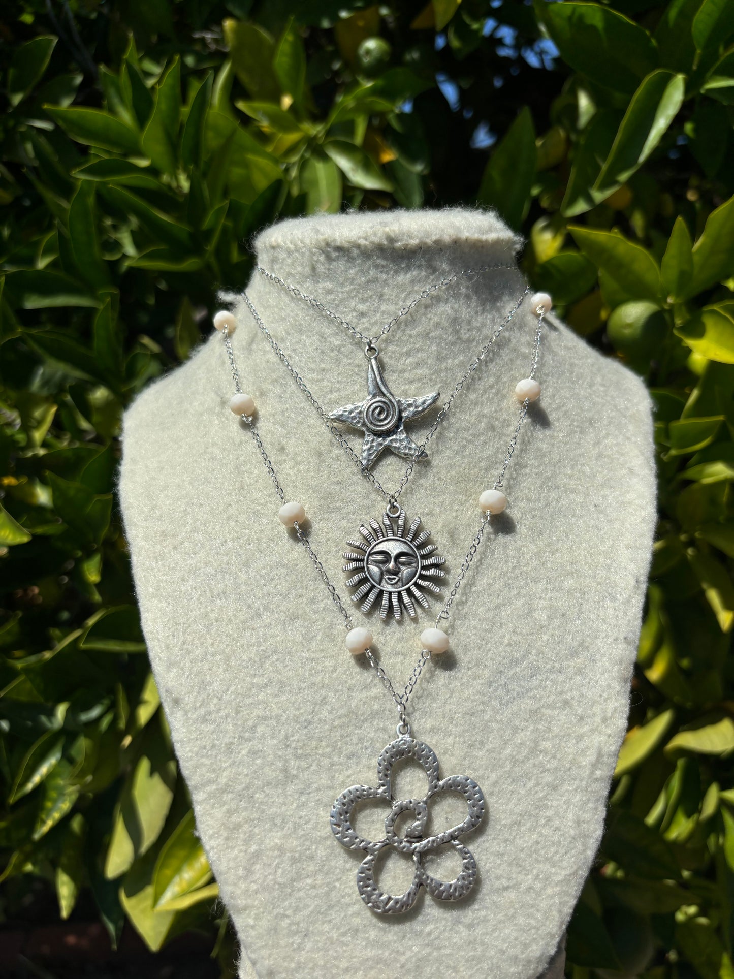 Spiral Starfish Silver Chain Necklace