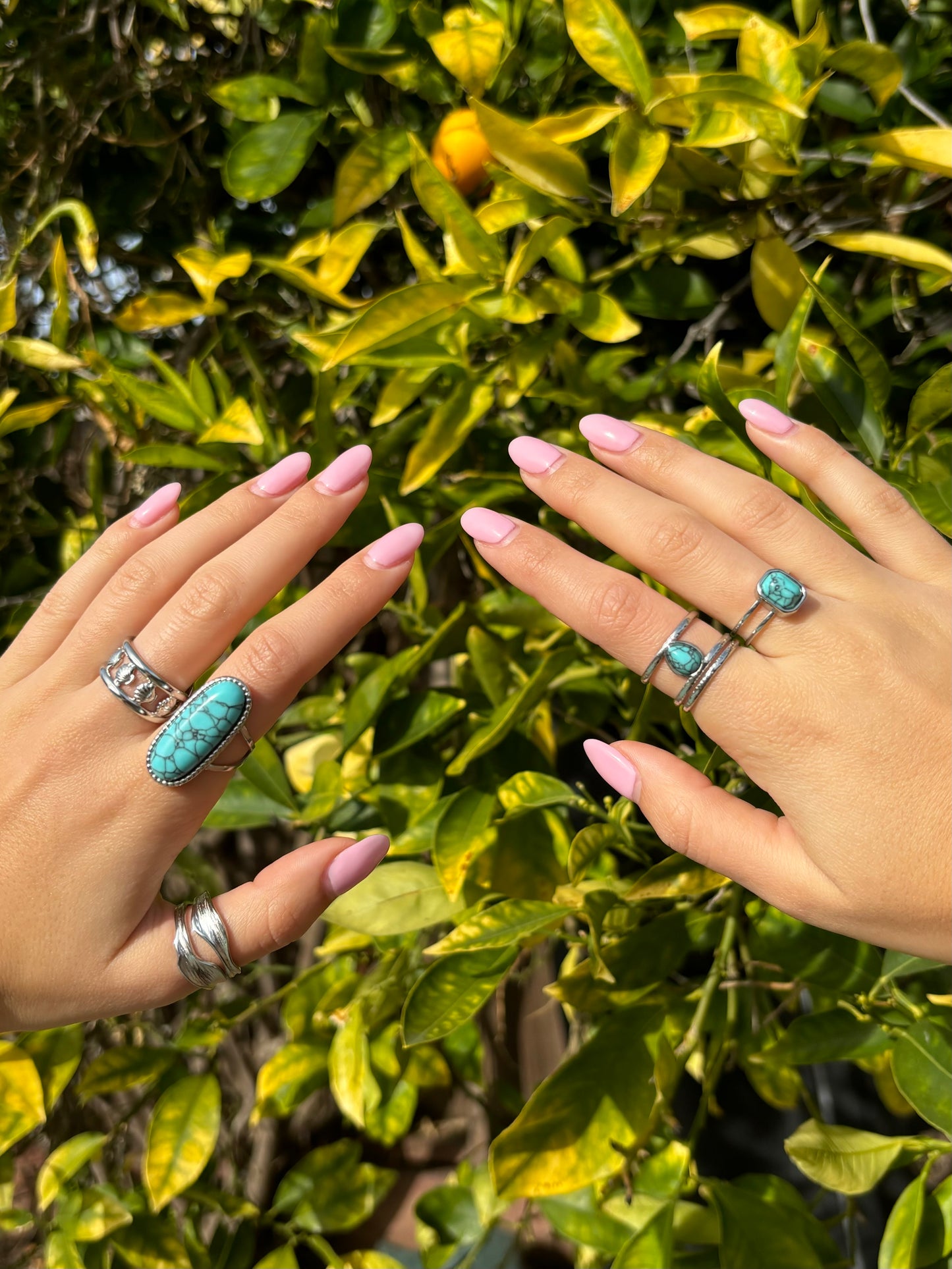 Chunky Blue Stone Adjustable Rings