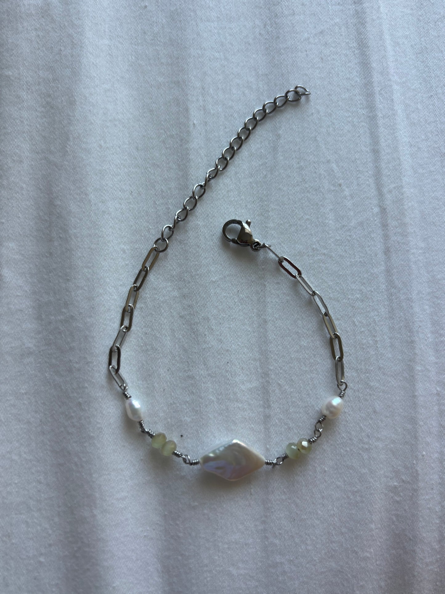 Diamond Pearl Wire Bracelets