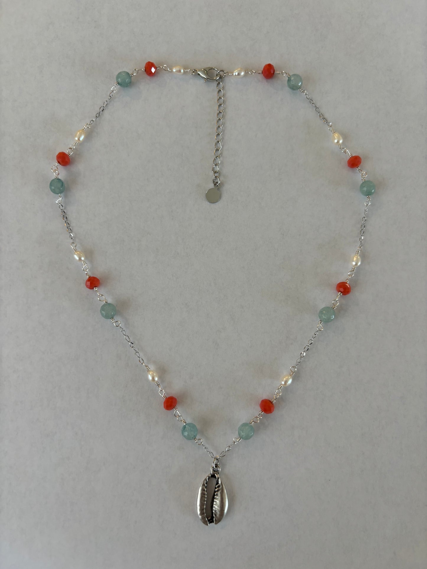 Cowrie Shell Silver Necklace