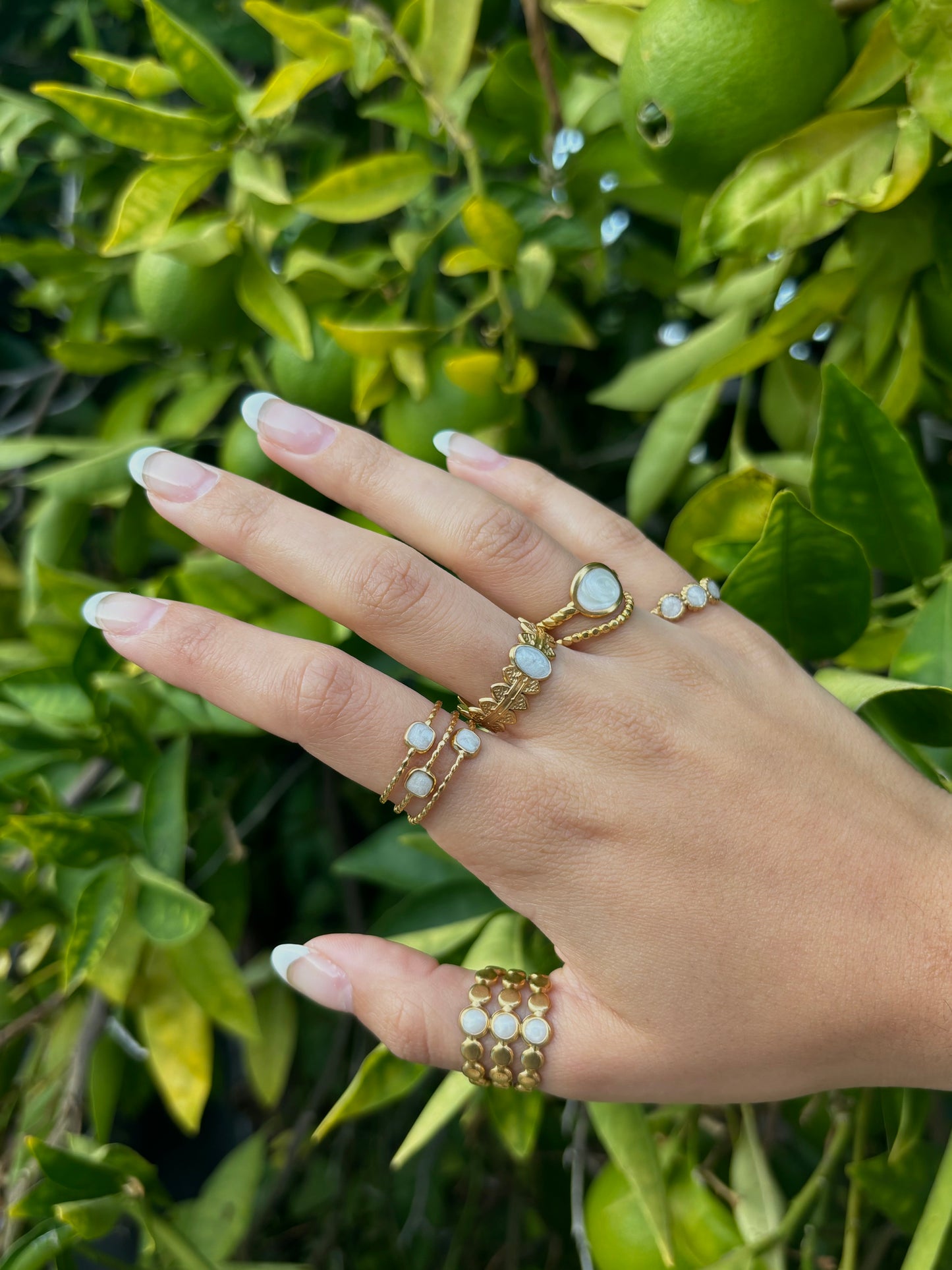 White Stone Gold Rings