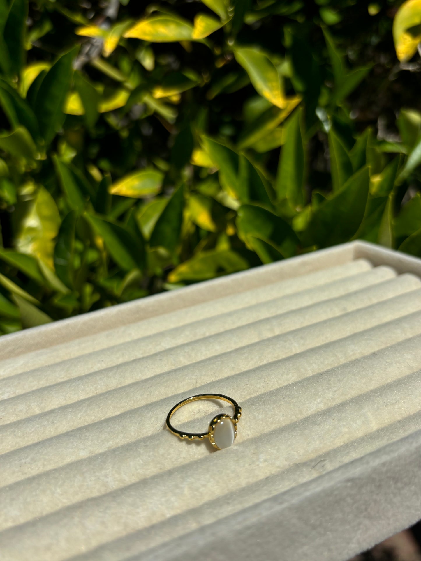 Opal Stone Gold Ring Size 7