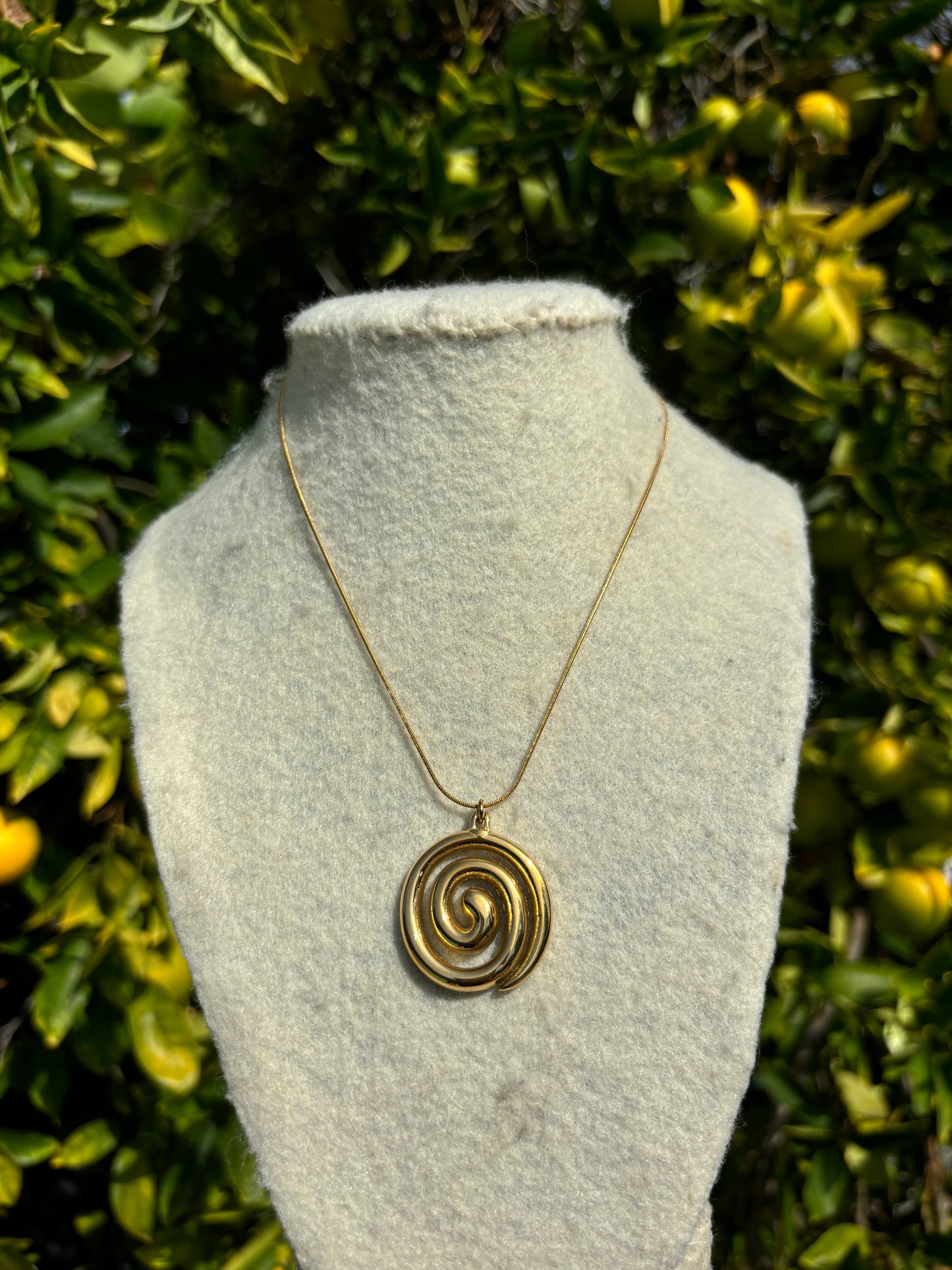 Chunky Spiral Gold Necklace