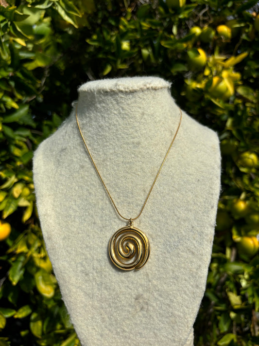 Chunky Spiral Gold Necklace