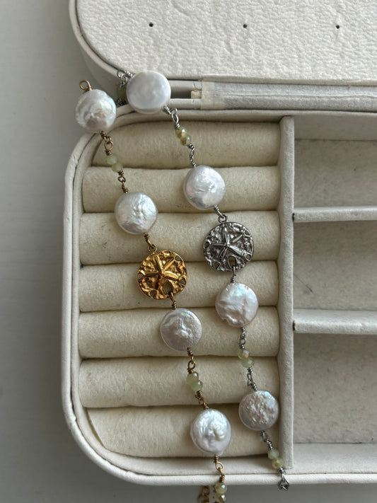 SandDollar Pearl Wire Bracelets