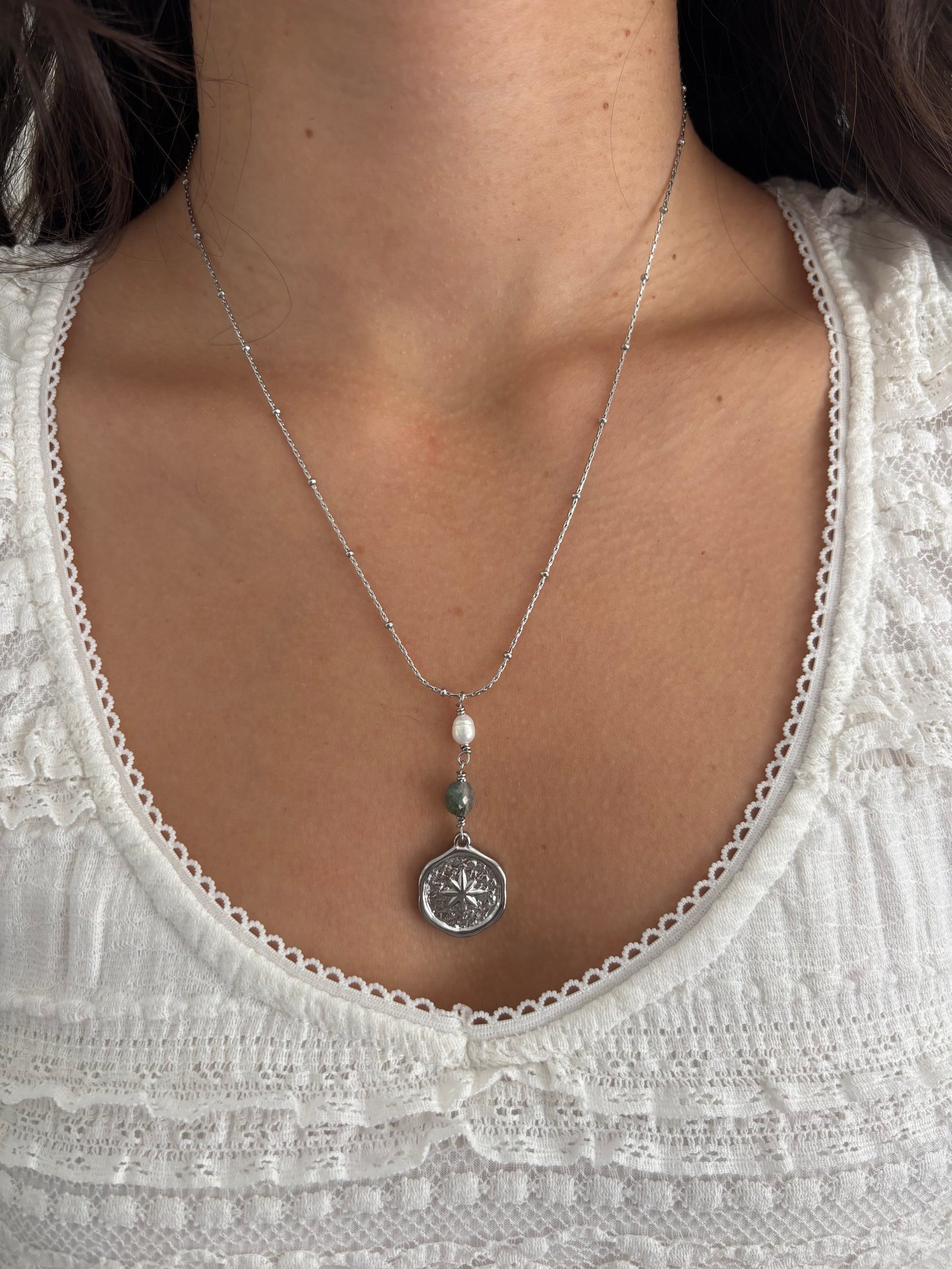 NorthStar Pearl Green Drop Necklaces